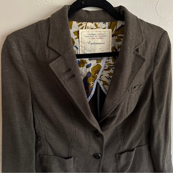 Anthropologie Cartonnier Felix Brown Felted Blazer - Picture 6 of 8